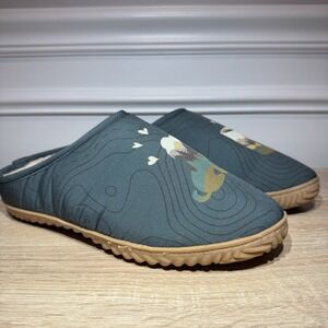 Cozy Indoor Outdoor Slippers Topographic Design Slip On Shoes